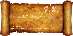Faragó Ulrik névjegykártya